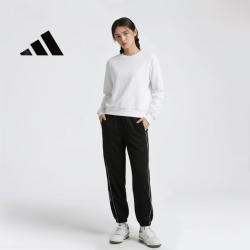 adidas 女子户外运动健身休闲卫裤收口小脚长裤 IA6811 黑