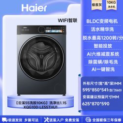 海尔 云溪系列 XQG100-BD14376LU1 滚筒洗衣机 10kg 灰色