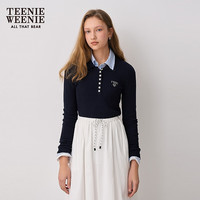 TEENIE WEENIE 女装Polo领针织衫 藏青色 S 160