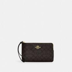 COACH 女士经典标志大号角拉链手腕包