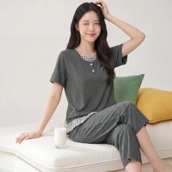芬腾 韩系少女100%纯棉女士家居服睡衣套装可外穿