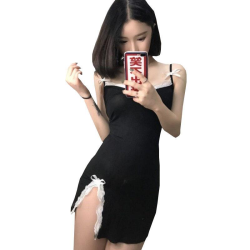 GEEZORO 蕾丝睡衣贴身吊带胸垫性感睡裙女夏季居家服打底吊带春秋内衣女装