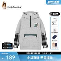 暇步士 童装儿童男大童秋季新款舒适时尚潮流感休闲卫衣 花灰 140