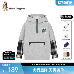 暇步士 童装儿童男大童秋季新款舒适时尚潮流感休闲卫衣 花灰 140
