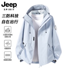 JEEP SPIRIT 吉普冲锋衣外套 月光蓝 XL （建议体重130-150斤）