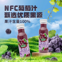 苏宁宜品 版纳雨林NFC纯果汁100%葡萄汁原汁非浓缩0添加饮料280ml*12瓶