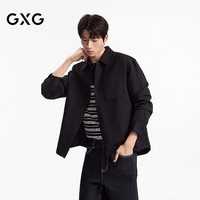 GXG 五折!GXG男装 商场同款黑色简约衬衣秋季新品