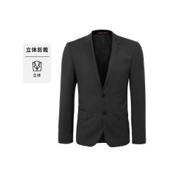BOSS 轻奢平驳领纯羊毛西装外套