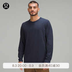 lululemon 丨Fundamental™ 男士长袖 T 恤速干 LM3CZRS 深海蓝黑 XS
