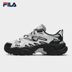 FILA 女鞋FERN摩登运动鞋杨幂同款2024冬蕨草鞋休闲鞋老爹鞋 雪白/藕灰-SV 38.5