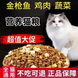 雷普顿 猫粮5斤10斤成猫幼猫全阶段英短蓝猫营养鱼肉牛肉味流浪猫通用型