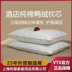 VTX 羽绒枕头 复合羽绒鸭绒枕 70%羽绒枕全棉家用酒店成人枕颈椎枕 中枕 20cm （1个装）
