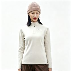 伯希和 抓绒衣 男女秋冬 米白色M