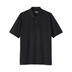 無印良品 MUJI 天竺织凉感 黑色 XL 男士POLO衫