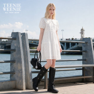 TEENIE WEENIE 小熊夏装公主裙连衣裙法式可爱娃娃裙女白色裙子 白色