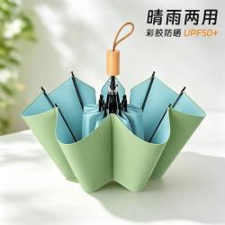 珺北 彩胶防紫外线遮阳伞 UPF50+ 绿蓝色