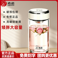 希诺 单层玻璃水杯女士专用玻璃茶杯2026款新款水杯女款杯子