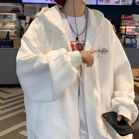 东方骆驼 oversize开衫卫衣男春秋季潮牌ins潮流连帽外套港风上衣