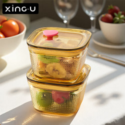 星优 钻纹玻璃分装盒炖盅密封罐食品级耐高温微波炉迷你保鲜盒