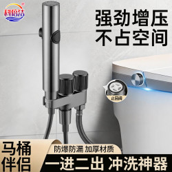科倍洁 高压马桶伴侣增压喷枪双出水角阀家用浴室厕所强力冲洗枪