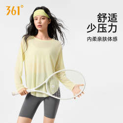361° 运动罩衫女宽松遮肉显瘦T恤健身服纸片人长袖轻薄透气瑜伽服
