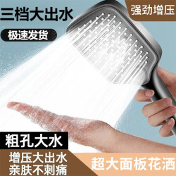 三档增压淋浴花洒喷头卫生间热水器通用沐浴洗澡花洒喷头粗孔防堵