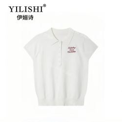  A52 女士短袖字母刺绣POLO衫