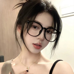 黑色近视眼镜框防蓝光辐射配度数防蓝光抗辐射大框眼镜女潮