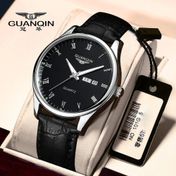 GUANQIN 正品经典瑞士名表官方正品夜光冠琴腕表防水简约石英品牌男士手表