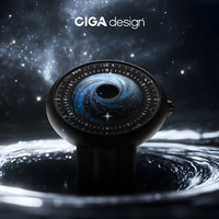 CIGA Design 机械表U系列蓝色星球·黑星艺术腕表黑标联名版