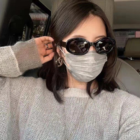 复古椭圆形墨镜女时尚网红潮流街拍防紫外线太阳眼镜