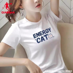 乔丹 中国乔丹短袖t恤T恤女款2026爆款薄款大码圆领半袖正品夏季上衣