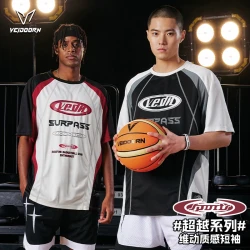 VEIDOORN 宽松短袖投篮服T恤夏季男新款篮球训练服运动跑步上衣潮男款