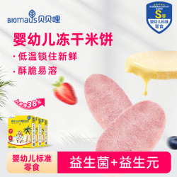 BIOMAUS 6月+婴幼儿健康营养零食冻干椰奶米饼入口即化草莓蓝莓味