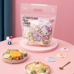 yekee HelloKitty一次性保鲜膜套食品带松紧剩菜套碗盘罩