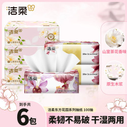 洁柔 山室茶花香系列 抽纸 100抽6包(200*135mm)