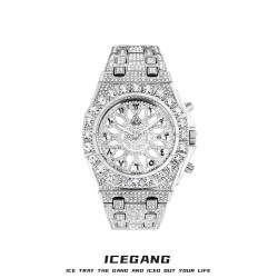 ICEGANG白色万花筒满钻手表男女情侣24fw新款时尚老钱潮流个性