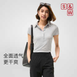 优实 SW速惟夏季女款POLO衫休闲收腰显瘦翻领短袖透气运动速干T恤 4203