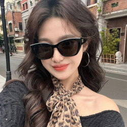 槑槑哒 复古猫眼墨镜女潮 小框防紫外线太阳眼镜 显瘦高级感时尚百搭