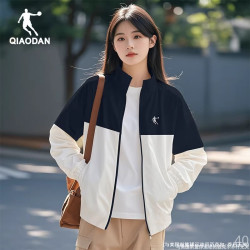 乔丹 大码外套女款休闲防风衣2026黑色新款薄款洋气风衣正品风雨衣
