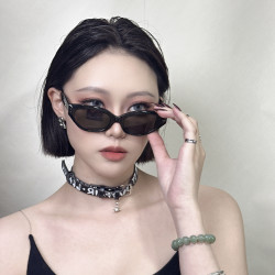 热可可偏光墨镜猫眼网红百搭时尚复古小众个性眼镜可配近视欧美风