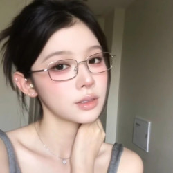 槑槑哒清冷高智感眼镜框斯文细边框近视眼镜女韩版潮防蓝光网红