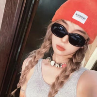 新款欧美复古椭圆形墨镜女时尚网红潮流辣妹街拍防紫外线太阳眼镜