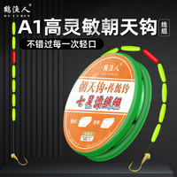 鹤渔人原丝七星漂朝天钩线组传统钓成品高灵敏纯手工精绑鲫鱼套装