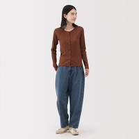 無印良品 MUJI 女式 木棉混 牛仔桶形裤 女款裤子 25年冬季