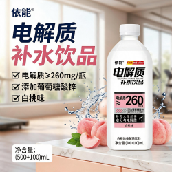 依能 电解质水 白桃味600ml*6瓶
