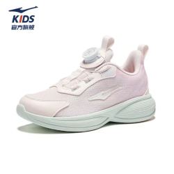 鸿星尔克 童鞋密网旋钮跑鞋 轻纱粉/莲瓣粉 -偏小1码 38
