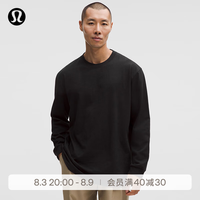 lululemon 丨Heavyweight男士棉混纺针织长袖T恤 速干 LM3FBTS 黑色