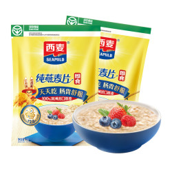 西麦 即食纯燕麦片 1000g*2袋+五黑燕麦片 45g