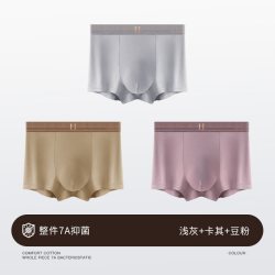 乐蜜50S面料聚乳酸桑蚕丝抗菌底裆男士内裤平角裤中高腰7A级无痕